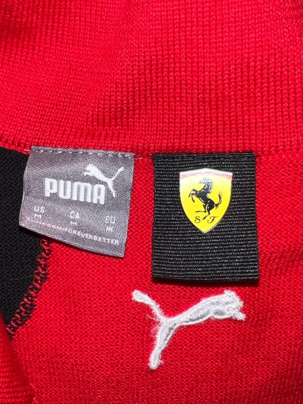 F1/Formula One Scuderia Ferrari Red Quarter Zip Team Sweater - Picture 5 of 5